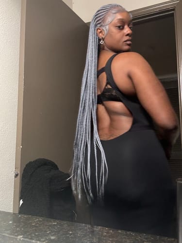 Customer photo review of Cornrow Braid Wig - HD Full Lace Gray Color - Pamela