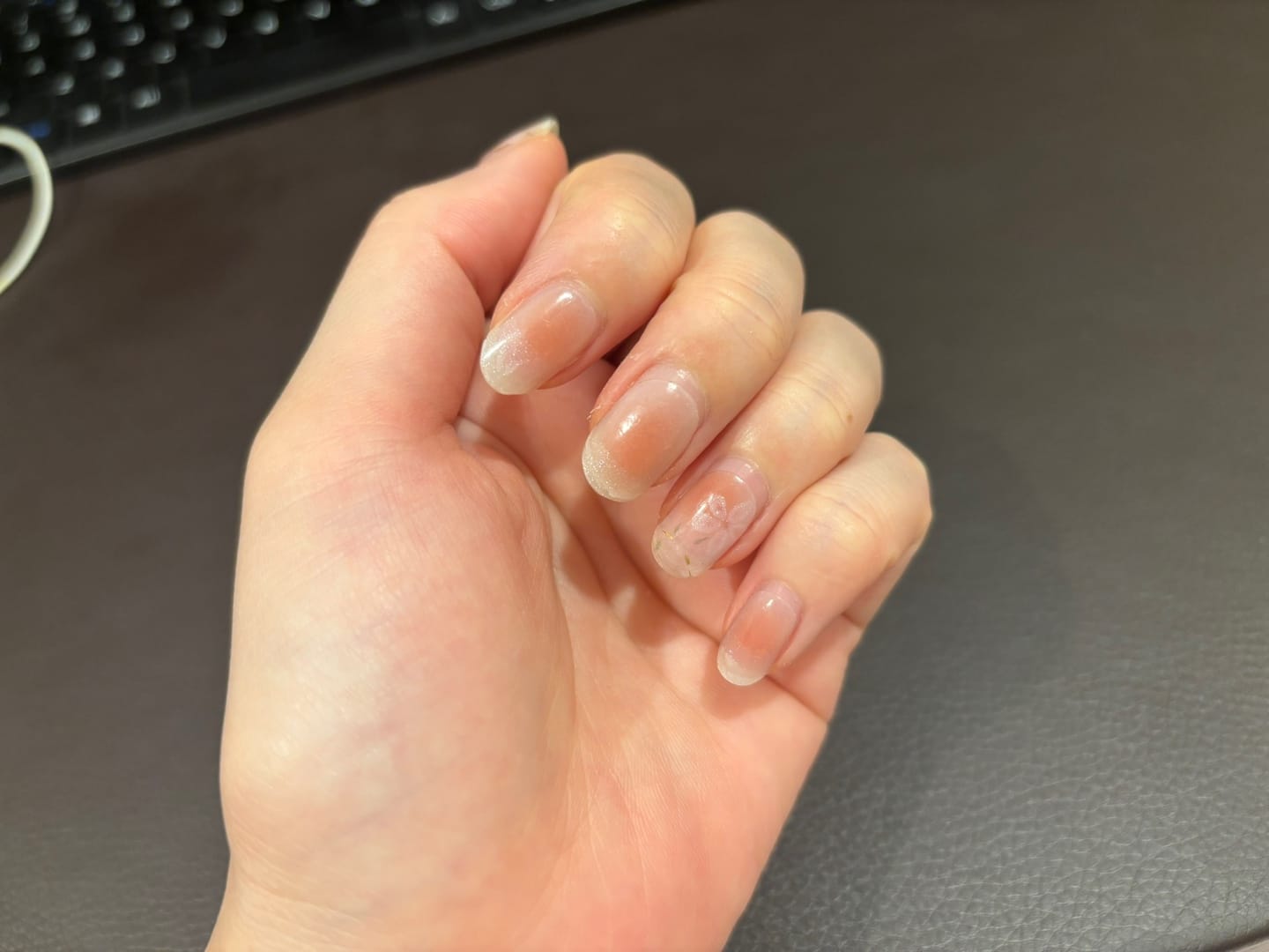 Customer photo review of Blushing Sakura DIY Semicured Gel Nail Sticker Kit (LIMITED EDITION)