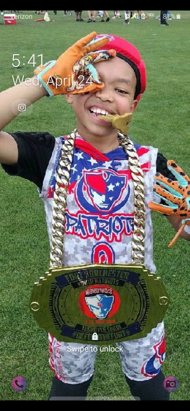 Customer photo review of The Flintstones "Bedrock Blitz" Football Gloves - VPS5 by Phenom Elite