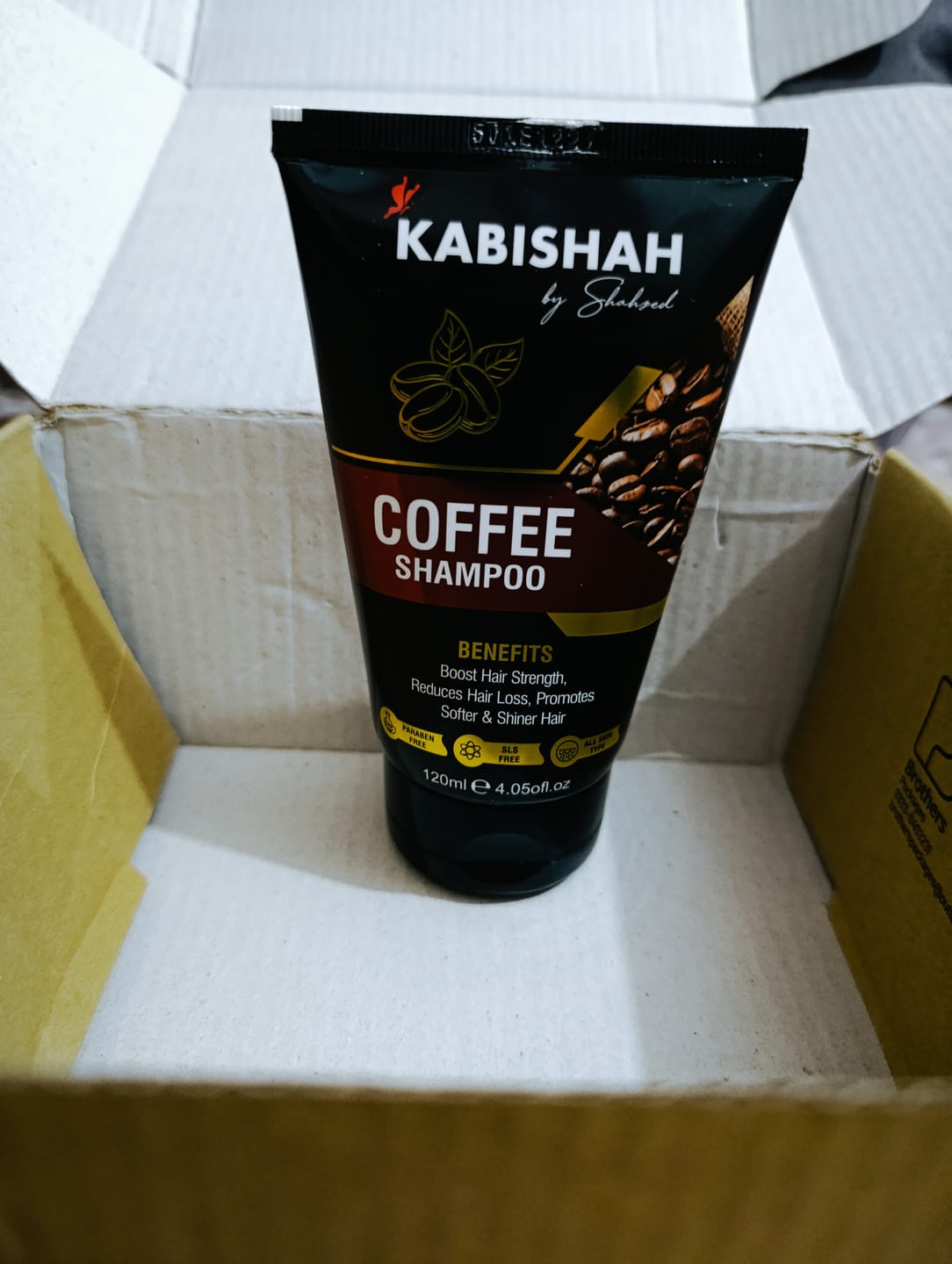Customer photo review of Coffee Shampoo - Strengthens Strands & Reduces Hair Fall