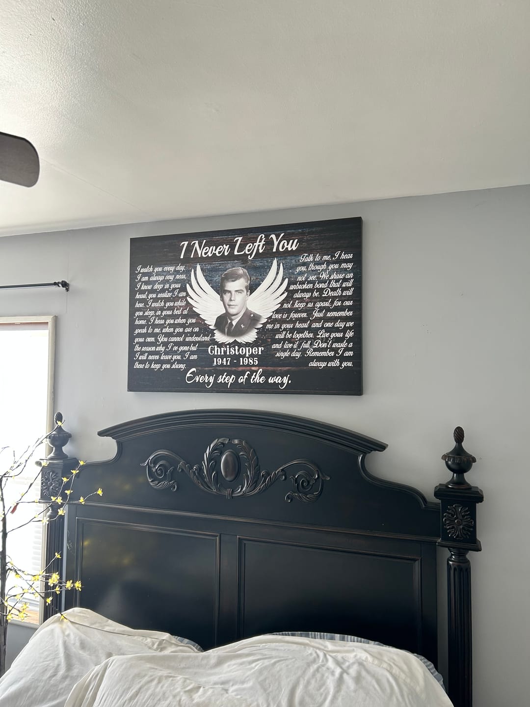Customer photo review of Personalized Canvas Prints, Custom Photo, Memorial Gifts, Sympathy Gifts, Angel Wings I Never Left You Love Dem Canvas