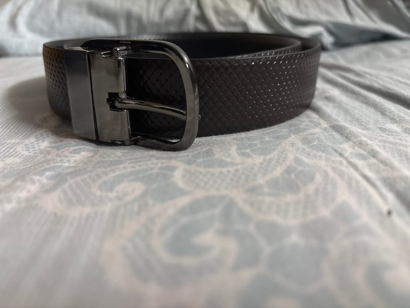 Customer photo review of Bacca Bucci Auto reversible dress belt with Genuine Leather