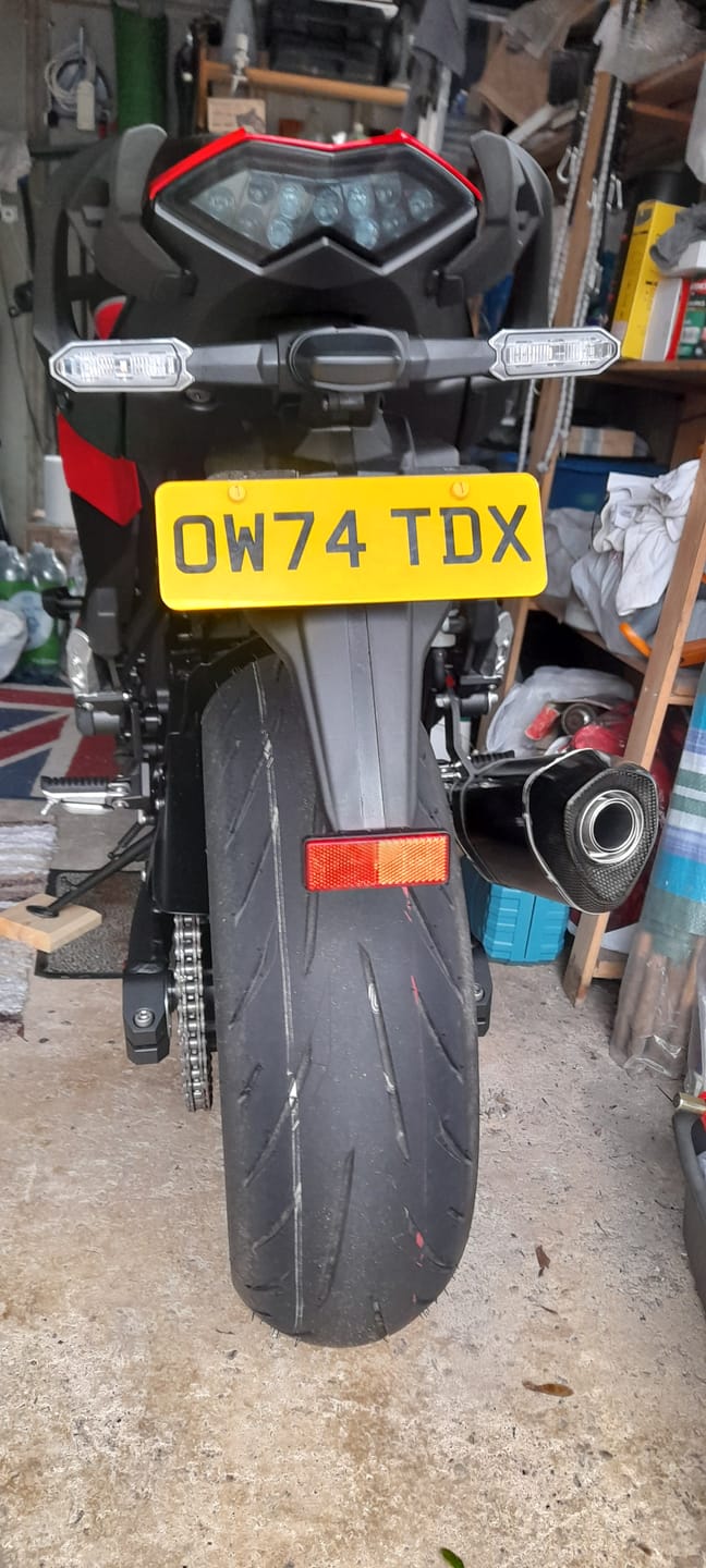 Customer photo review of Acrylic 9 x 3 inch Motorcycle Number Plate