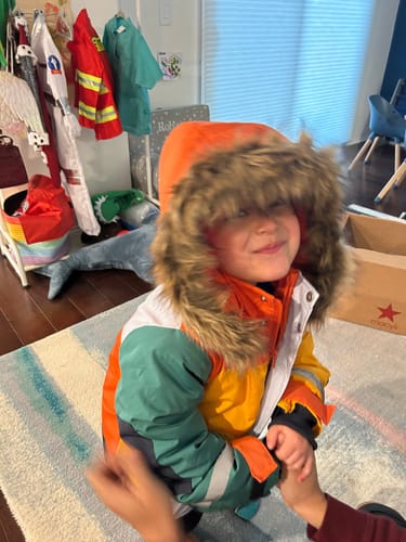 Customer photo review of Children's Winter Ski Suit Thermal One-piece Ski Overalls