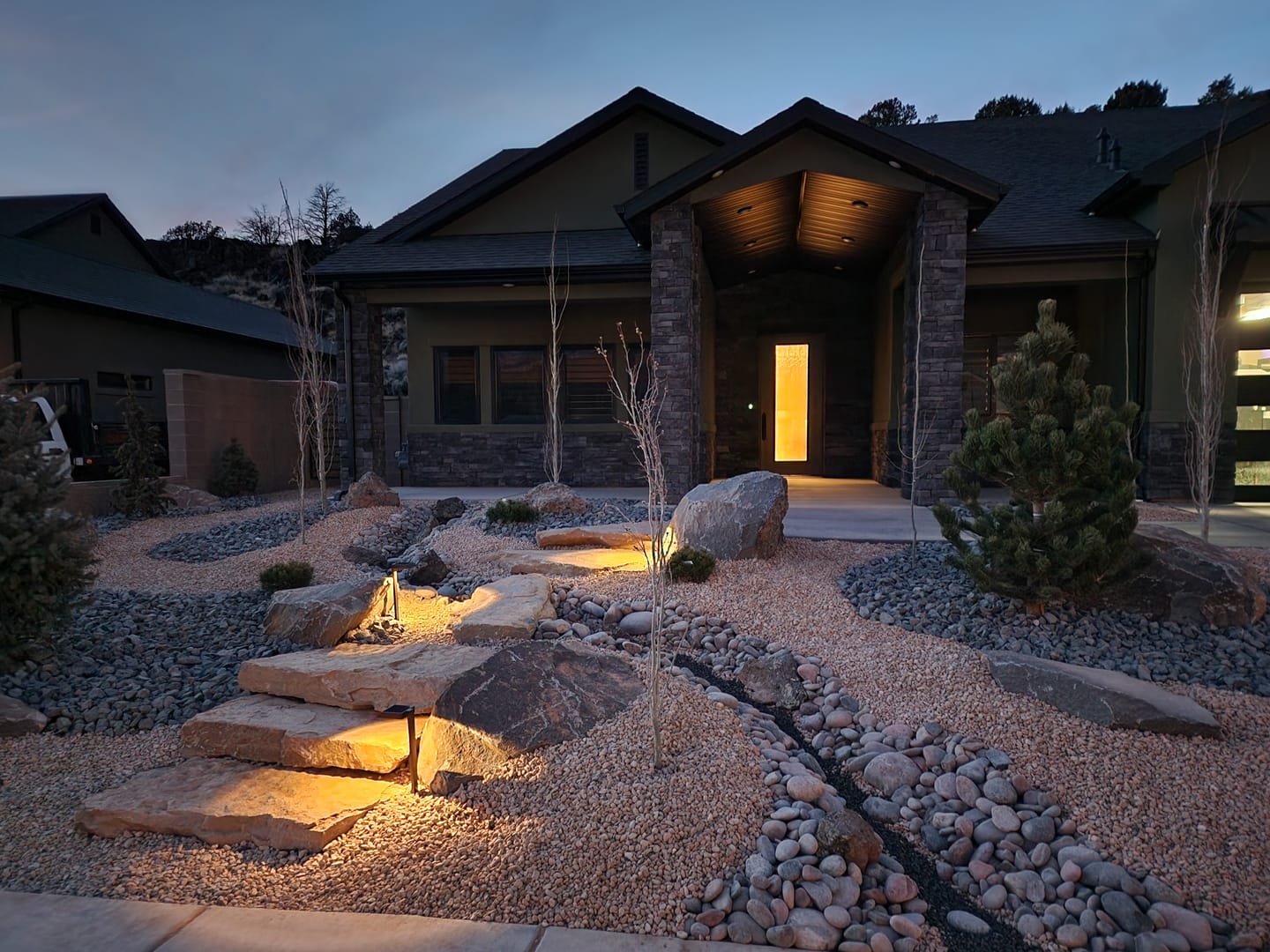 Customer photo review of TSUN Solar Spotlights For Trees Cool White