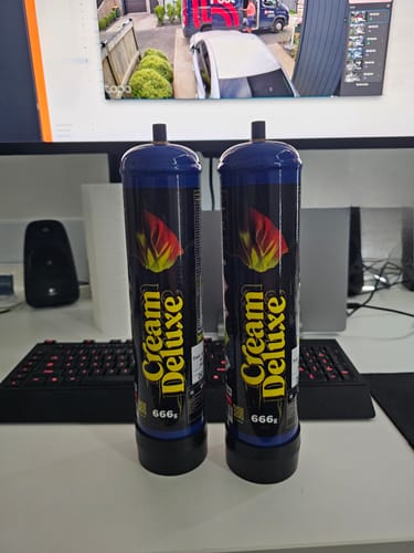 Customer photo review of 2 x *NEW 2025* Cream Deluxe 666 edition N2O Cannister