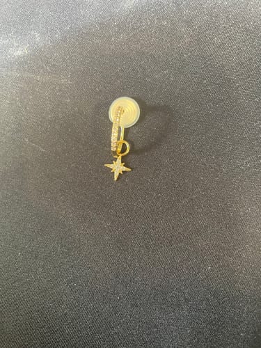 Customer photo review of Medium Pavé Hoop Clip On Earrings in Gold