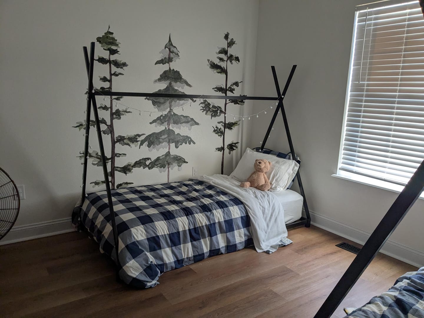 Customer photo review of Large Watercolor Pine Tree Removable Wall Decal