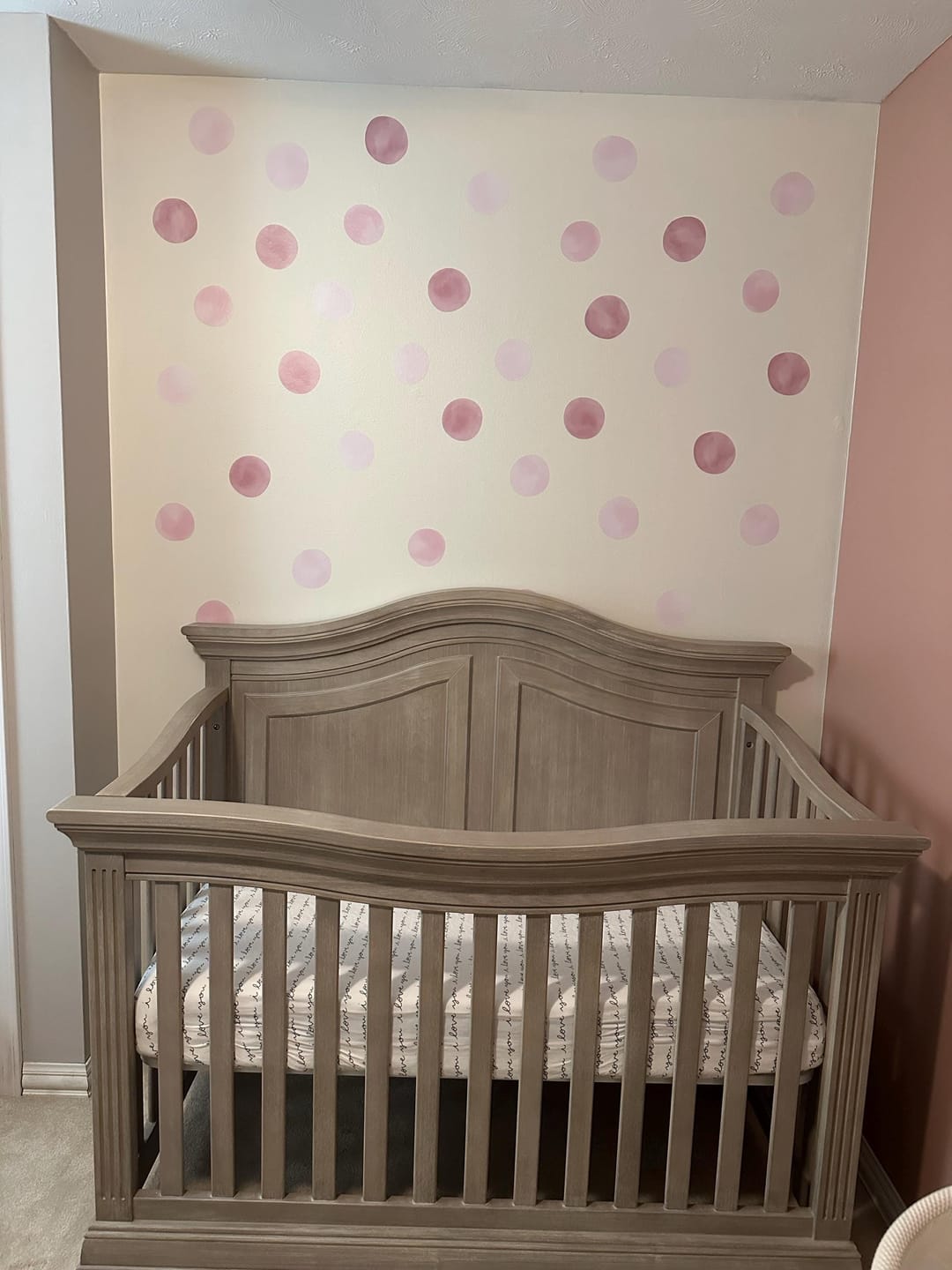 Customer photo review of Pastel Pink Watercolor Dots