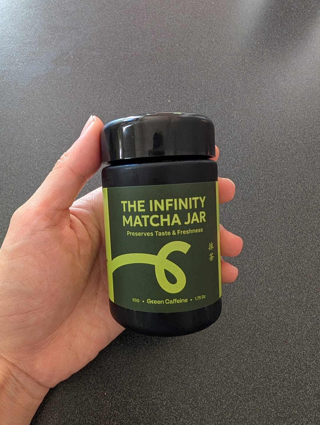 Customer photo review of Infinity Matcha Glass Jar