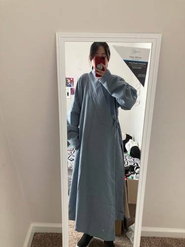 Customer photo review of Hang Feng 绗缝 Quilted Ming Dynasty Men's Double Layered Cross Collared Cotton Robe