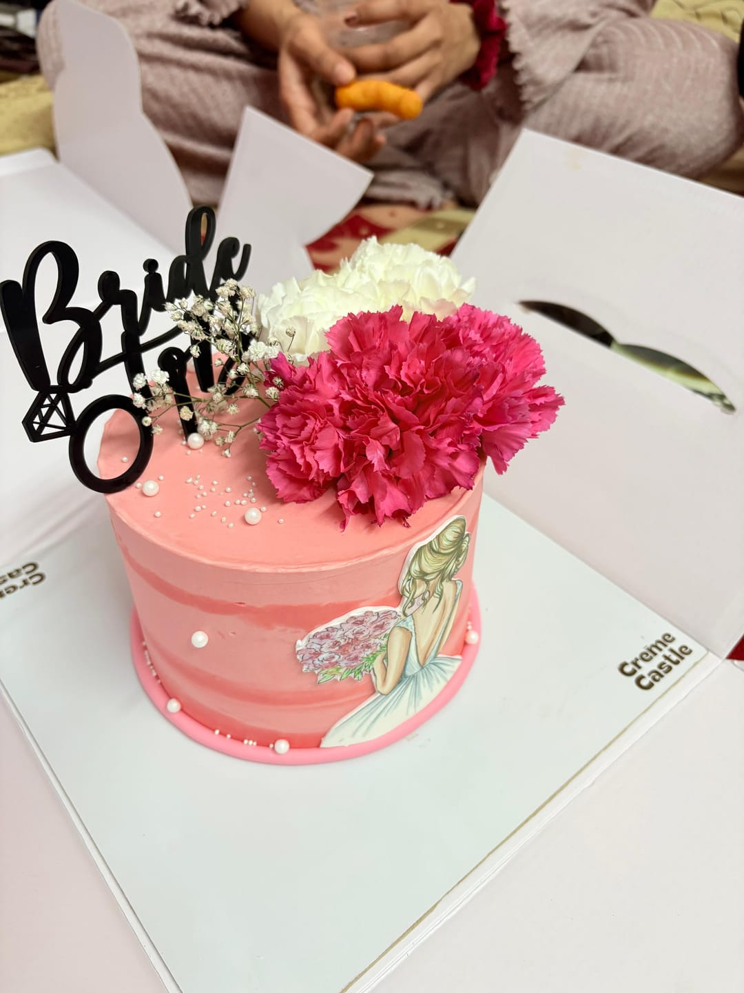 Customer photo review of Floral Bride to be Cake