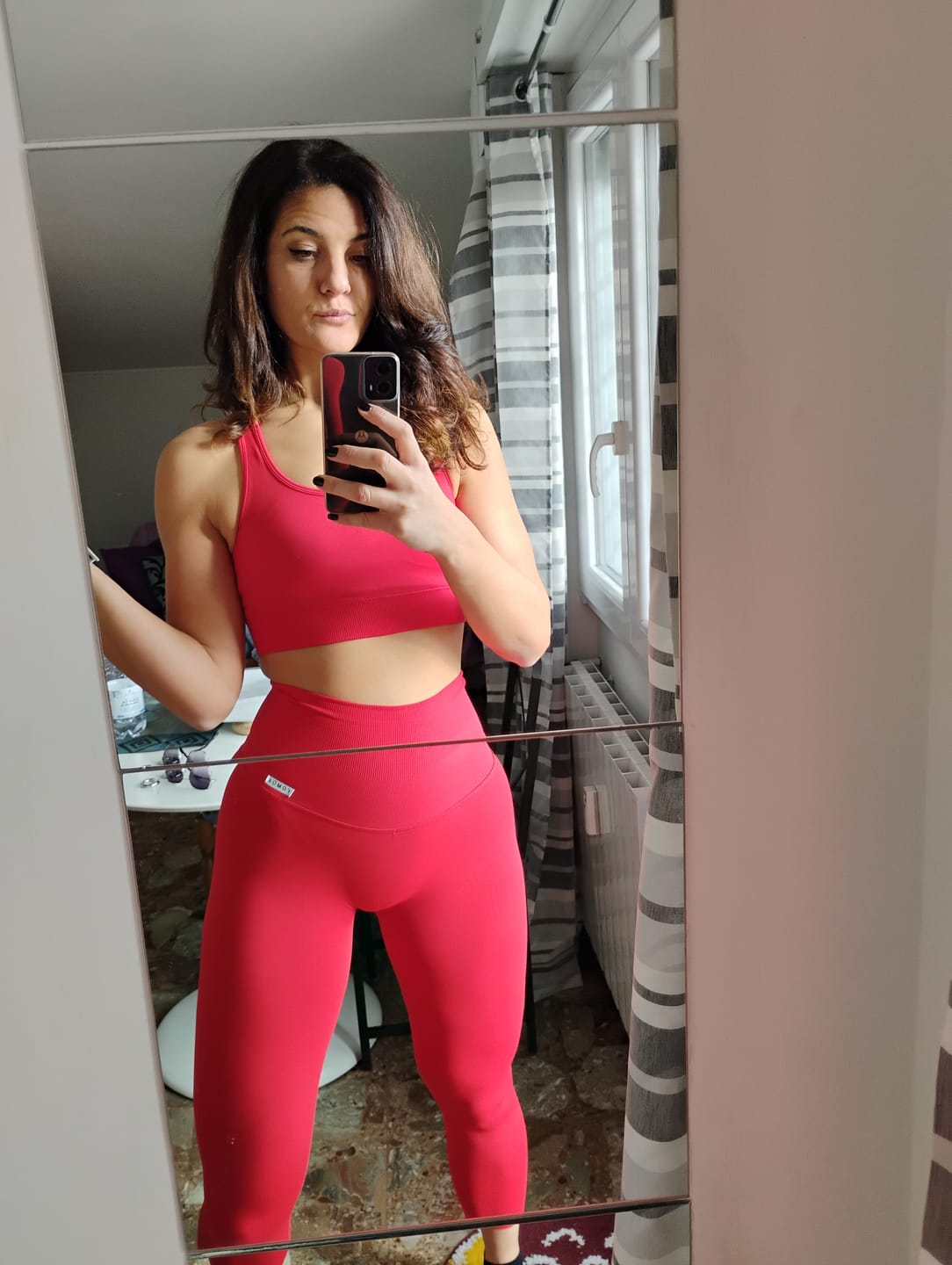 Customer photo review of Leggings All-Up Rosso Lampone
