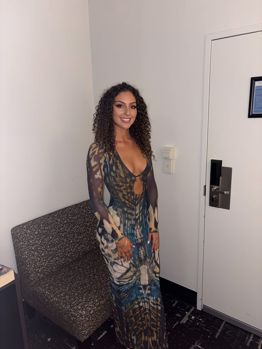 Customer photo review of Nakai Ring Cutout Maxi Dress
