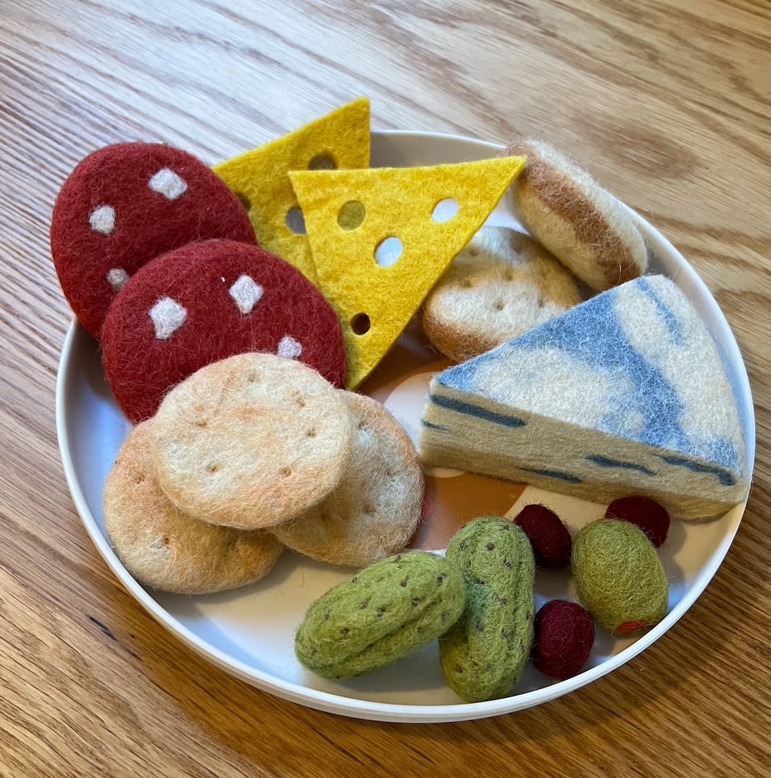 Customer photo review of Felt Charcuterie Cheese Platter Play Food Set