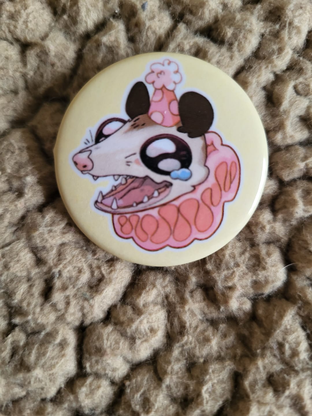 Customer photo review of Party Opossum Buttons