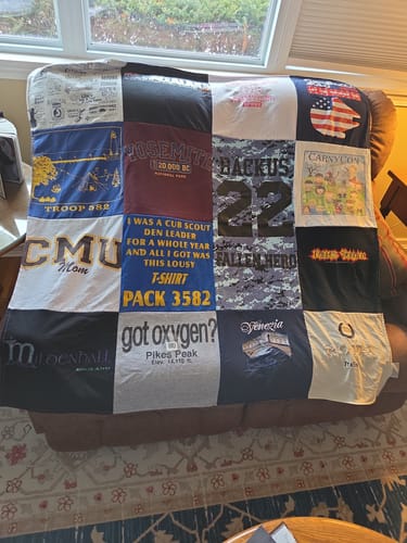 T-shirt quilt from central michigan university by ANNE from MI