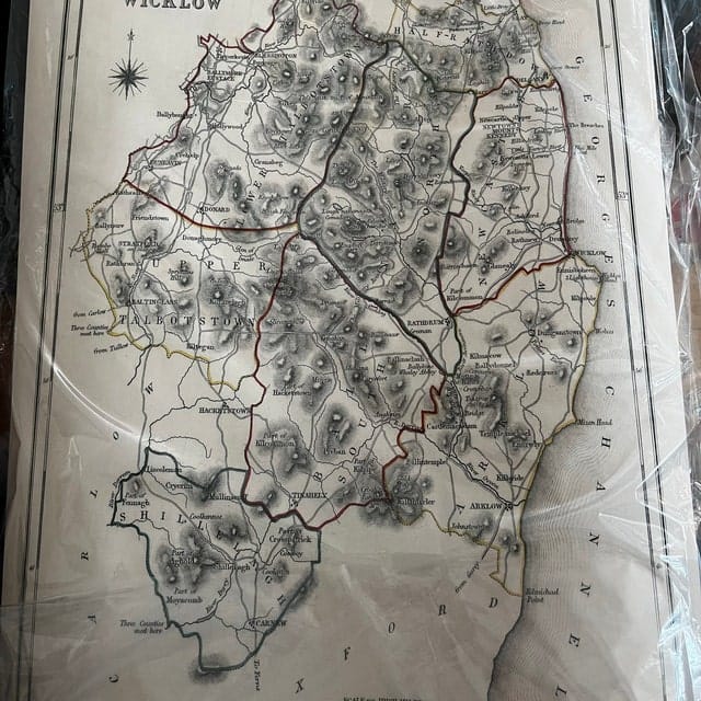 Customer photo review of Old Map of County Wicklow by Samuel Lewis, 1844: Bray, Arklow, Baltinglass, Blessington, Glendalough