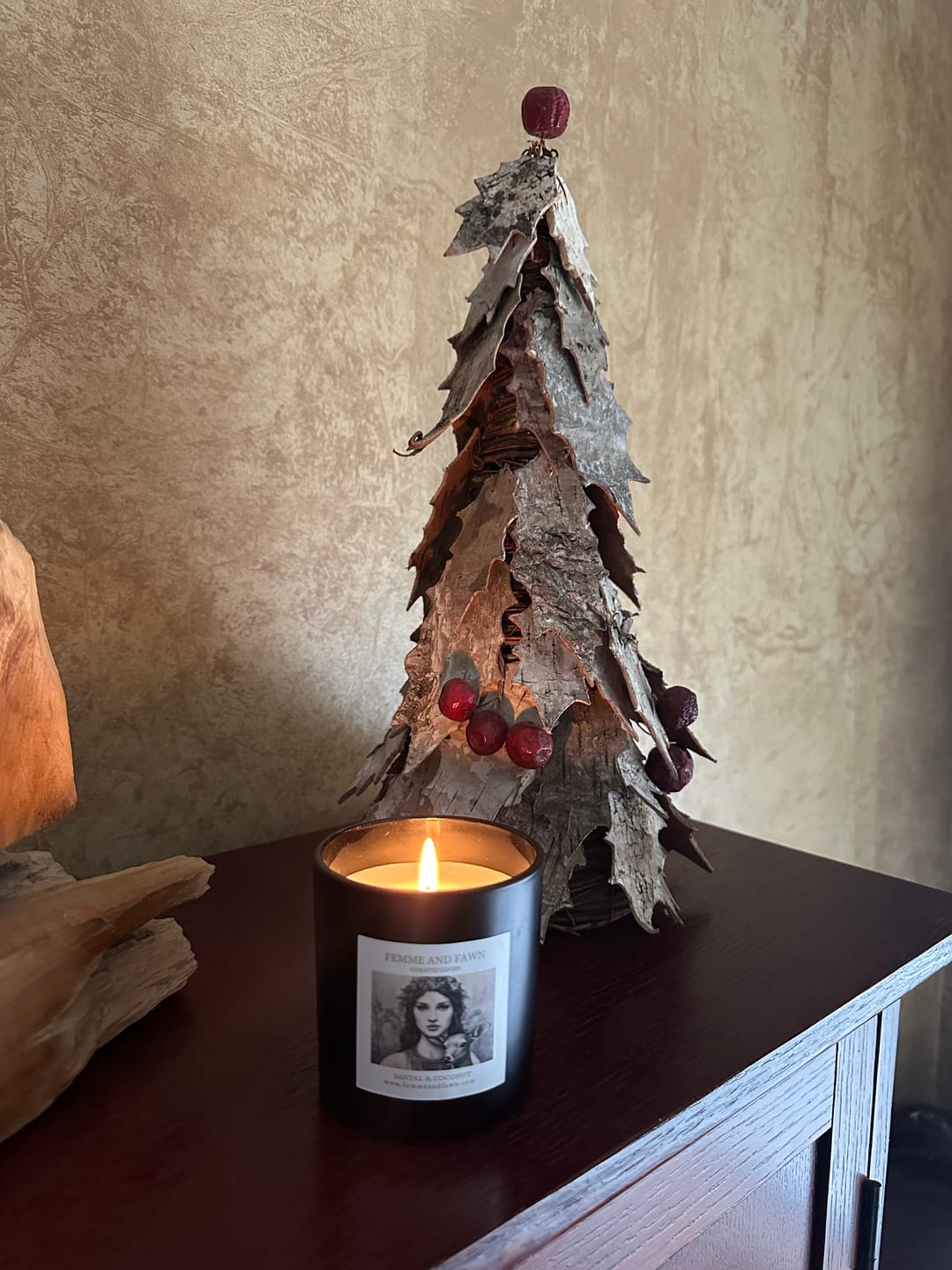 Customer photo review of Santal & Coconut non-toxic candle by Femme & Fawn