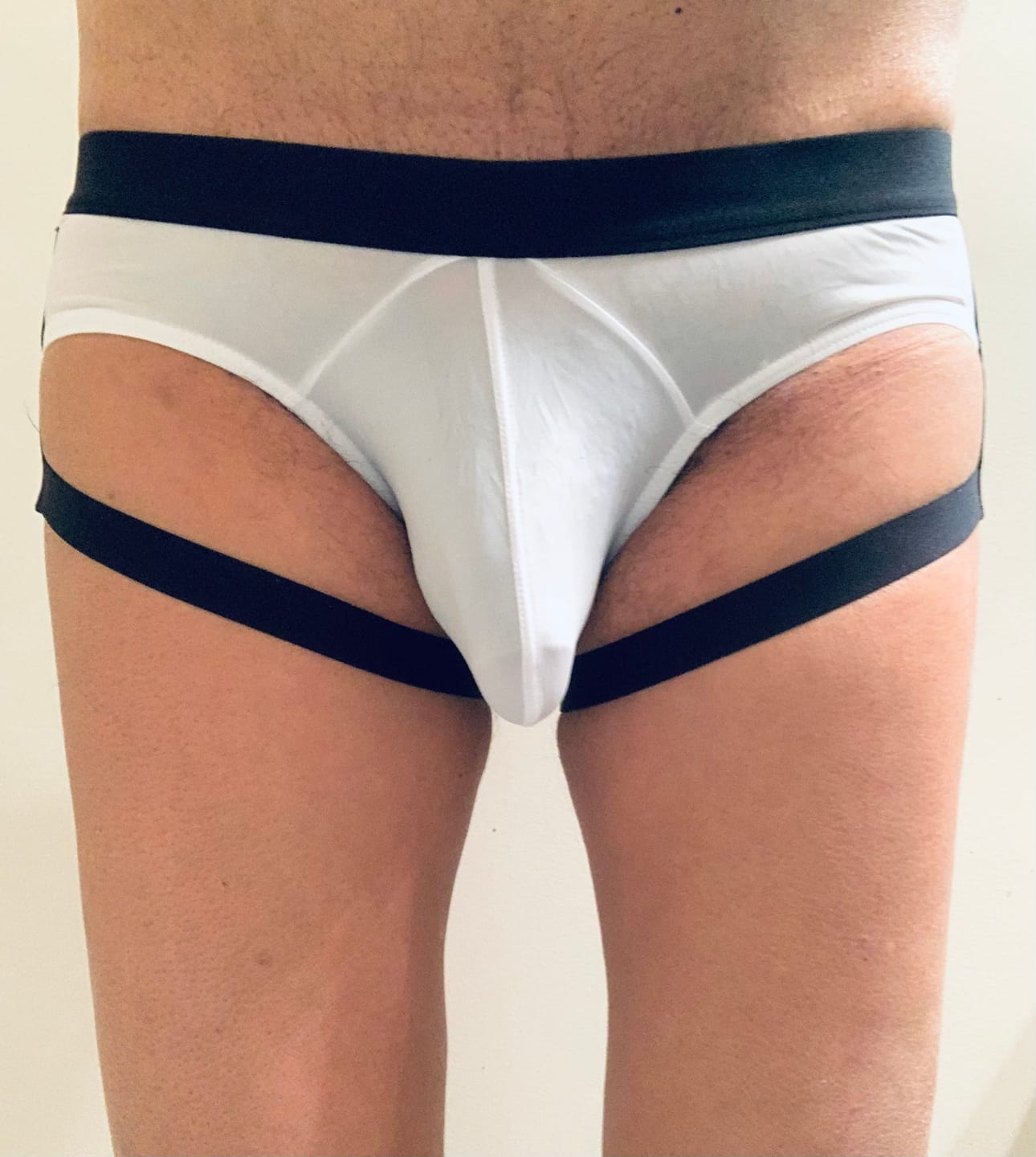 Customer photo review of Men's Sexy U Convex Garter Briefs