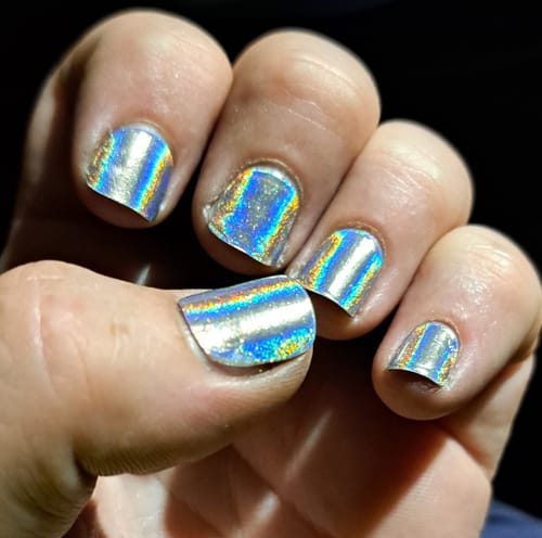 Customer photo review of Holo Holo (Silver) | Super Jellies DIY Hard Semi Cured Gel Nail Wraps