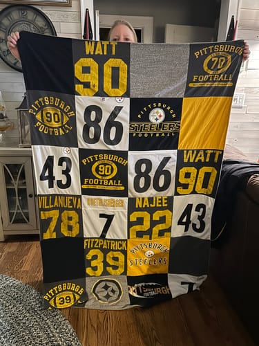 T-shirt quilt featuring pittsburgh steelers by bethany from NY