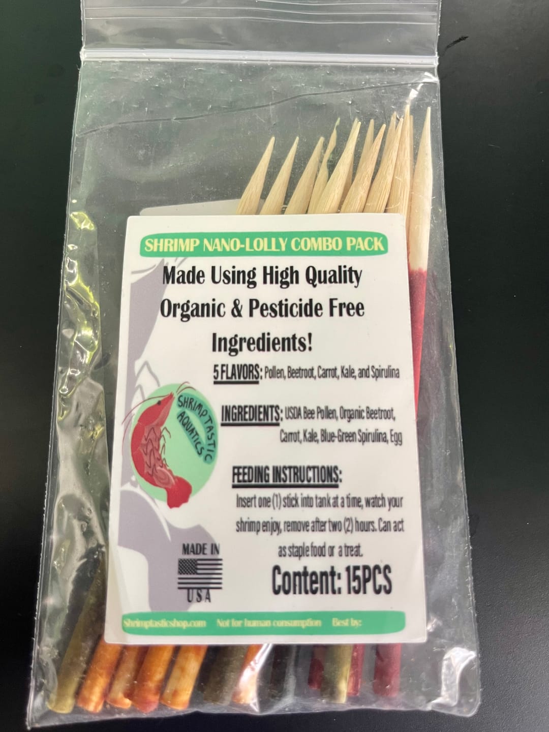 Customer photo review of Shrimp Lollies