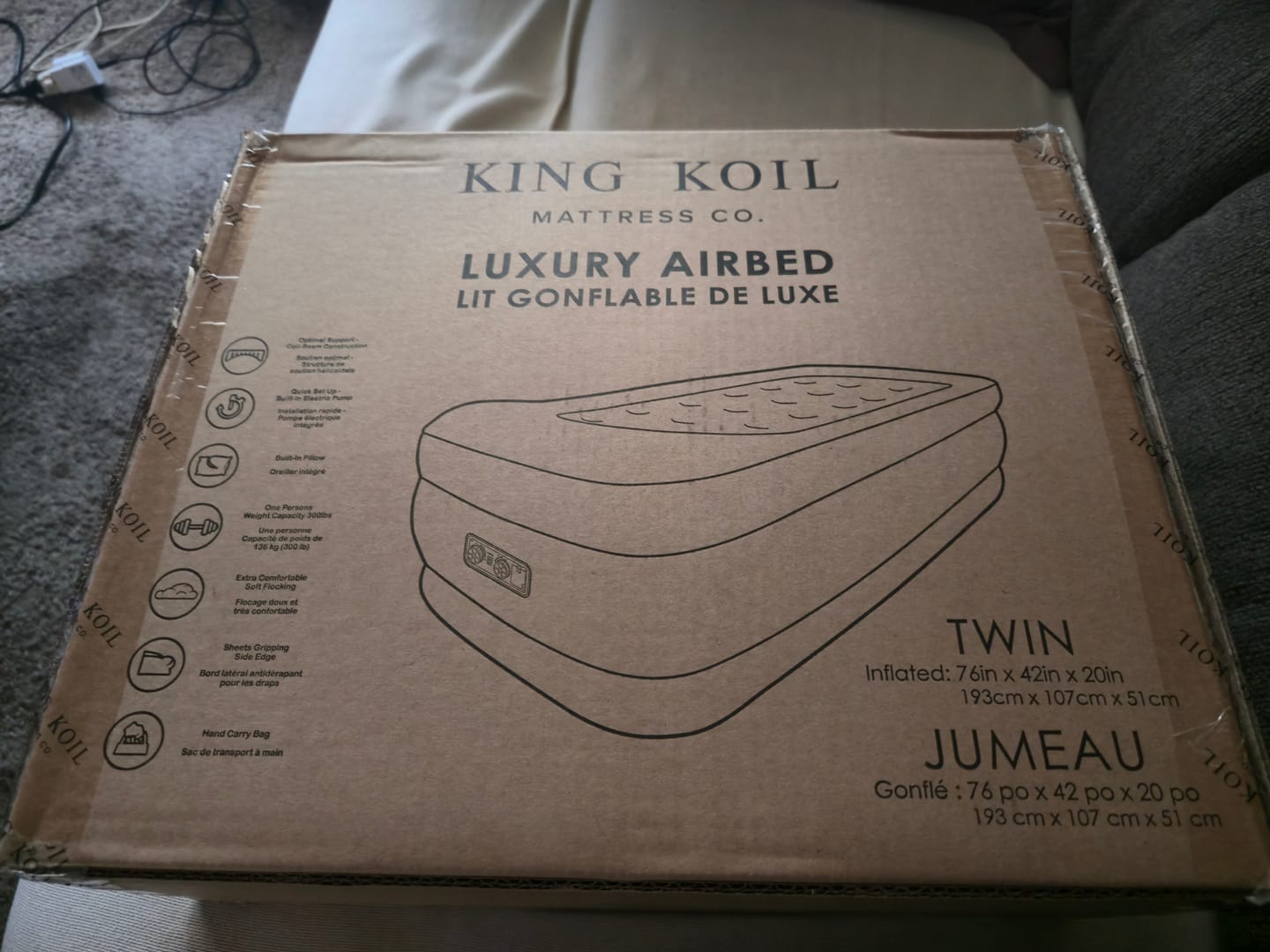 Customer photo review of King Koil Luxury Air Mattress with High Speed Built-in Pump
