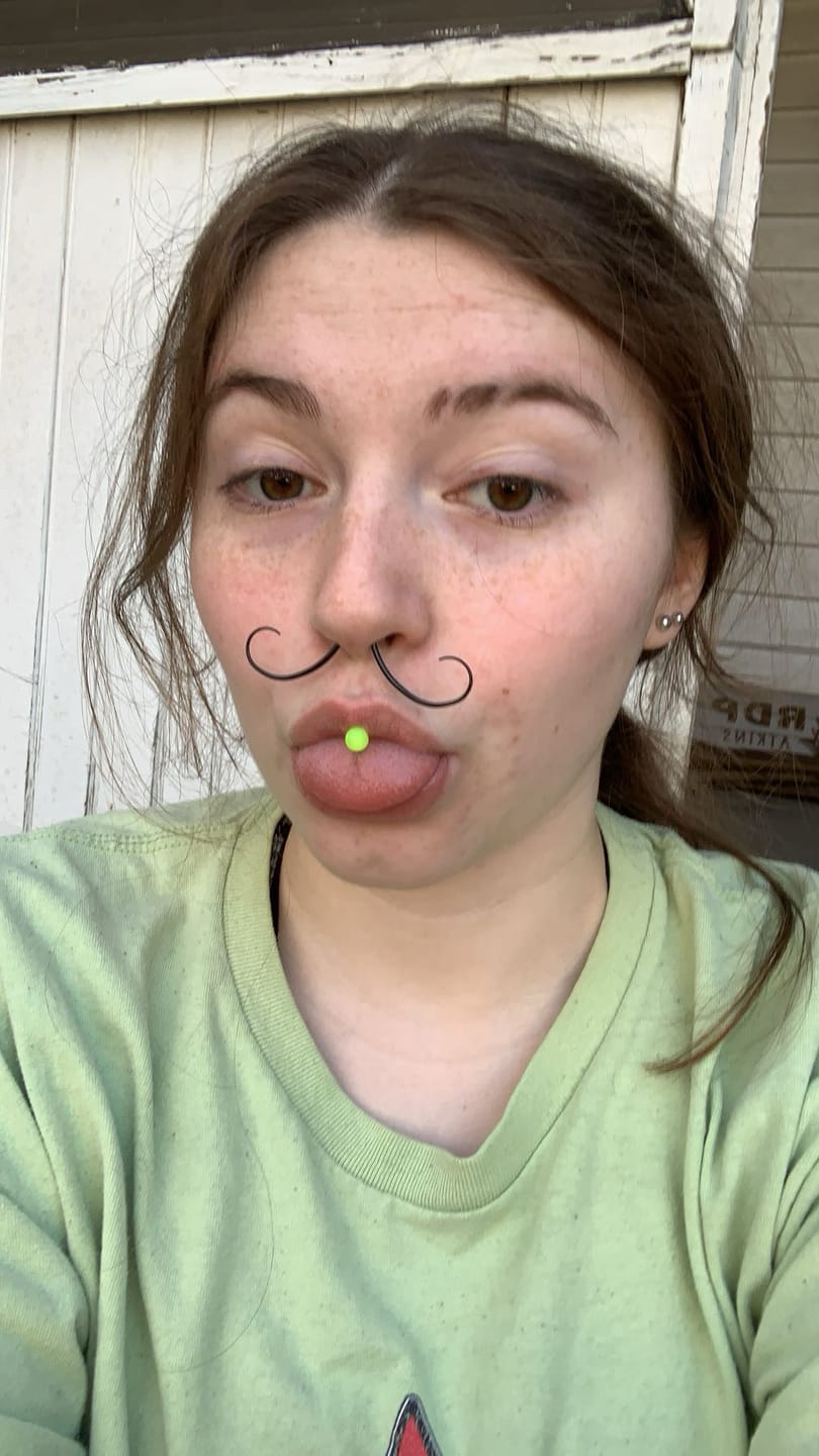Customer photo review of 14G/16G Black Mustache Septum Ring Nose Piercing Jewelry