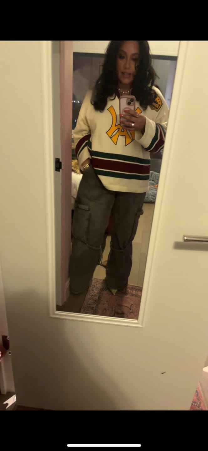 Customer photo review of Knit Hockey Jersey - Cream V2