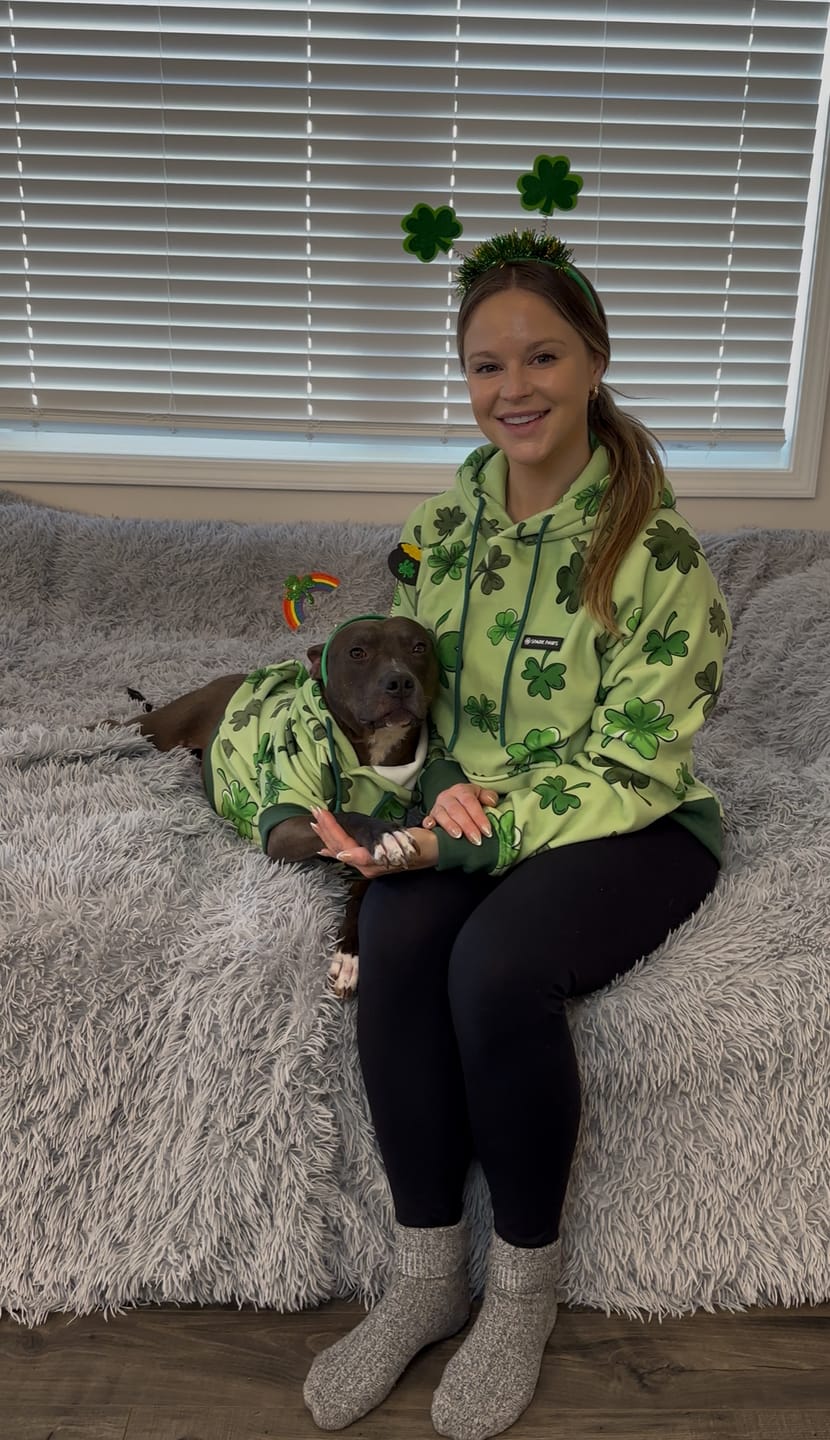 Customer photo review of St. Paddy's Human Hoodie - Light Green (Limited Edition)