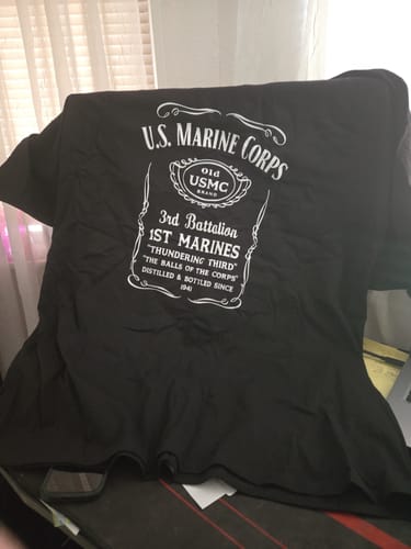 Customer photo review of 3rd Battalion 1st Marines (3/1 Marines) Whiskey Label T-Shirt