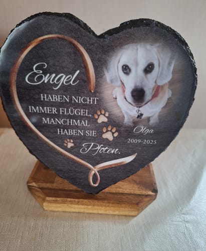 Manuela W. review of Engel haben Pfoten - Individuelles Schieferherz image 1 out of 1