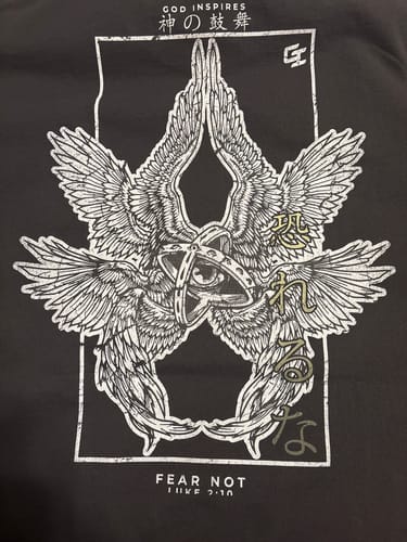Customer photo review of 'Fear Not' Oversized Faded T-Shirt