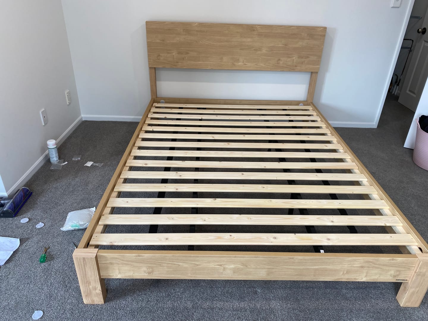 Customer photo review of Modena Bed Frame, Queen, Oak
