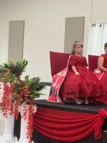 Customer photo review of Baby Girls New Year Red Princess Dress Toddler Birthday Ball Gown