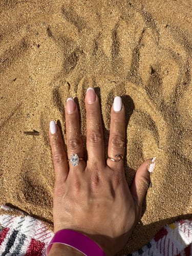 Customer photo review of Gold Fill Hammered Stacker Ring