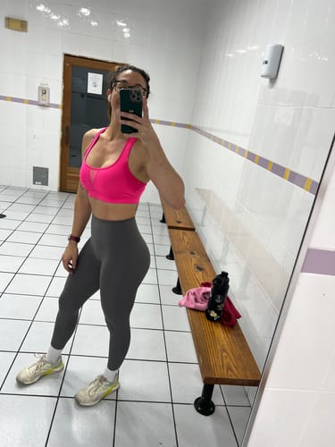 Customer photo review of Grey Invisible Scrunch Butt Leggings