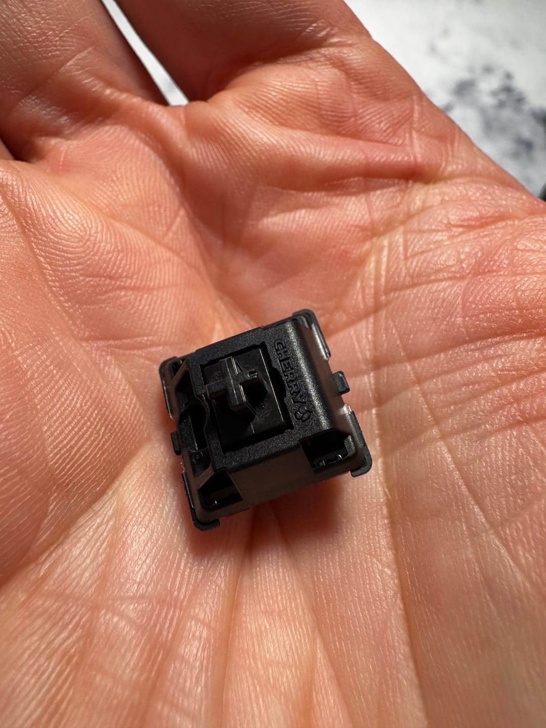 Customer photo review of LUBED, FILMED, AND SPRING SWAPPED CHERRY MX SWITCHES (10PCS)