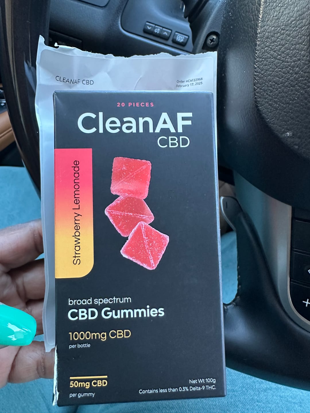 Customer photo review of Strawberry Lemonade CBD Gummies
