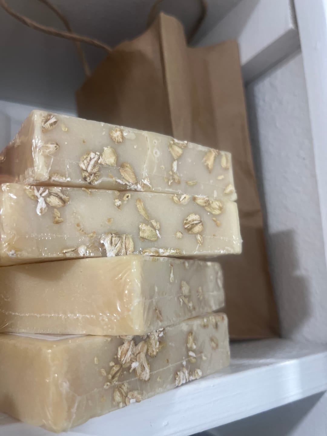 Customer photo review of Goat Milk Soap- Oats & Honey