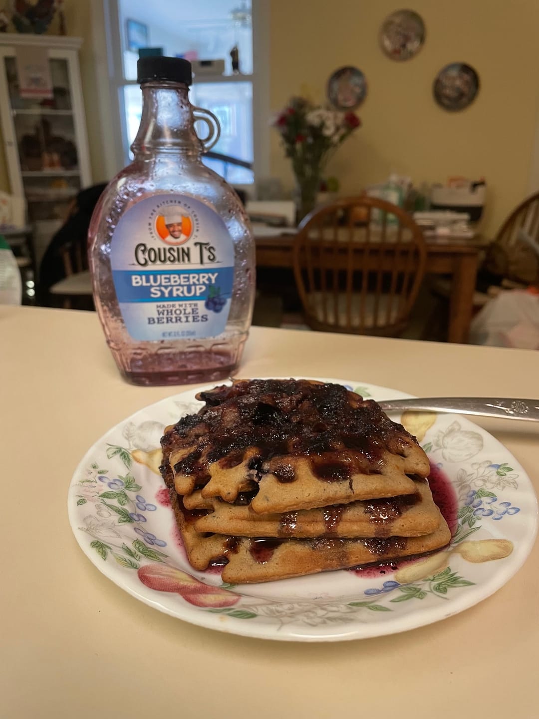Customer photo review of Cousin T's Gourmet Gluten Free Blueberry Pancake Mix
