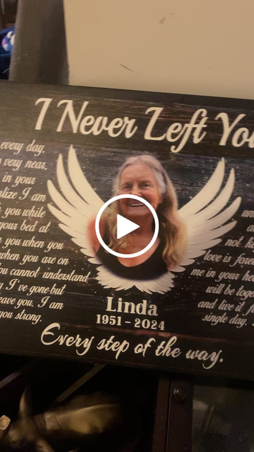 Customer video review of Personalized Canvas Prints, Custom Photo, Memorial Gifts, Sympathy Gifts, Angel Wings I Never Left You Love Dem Canvas