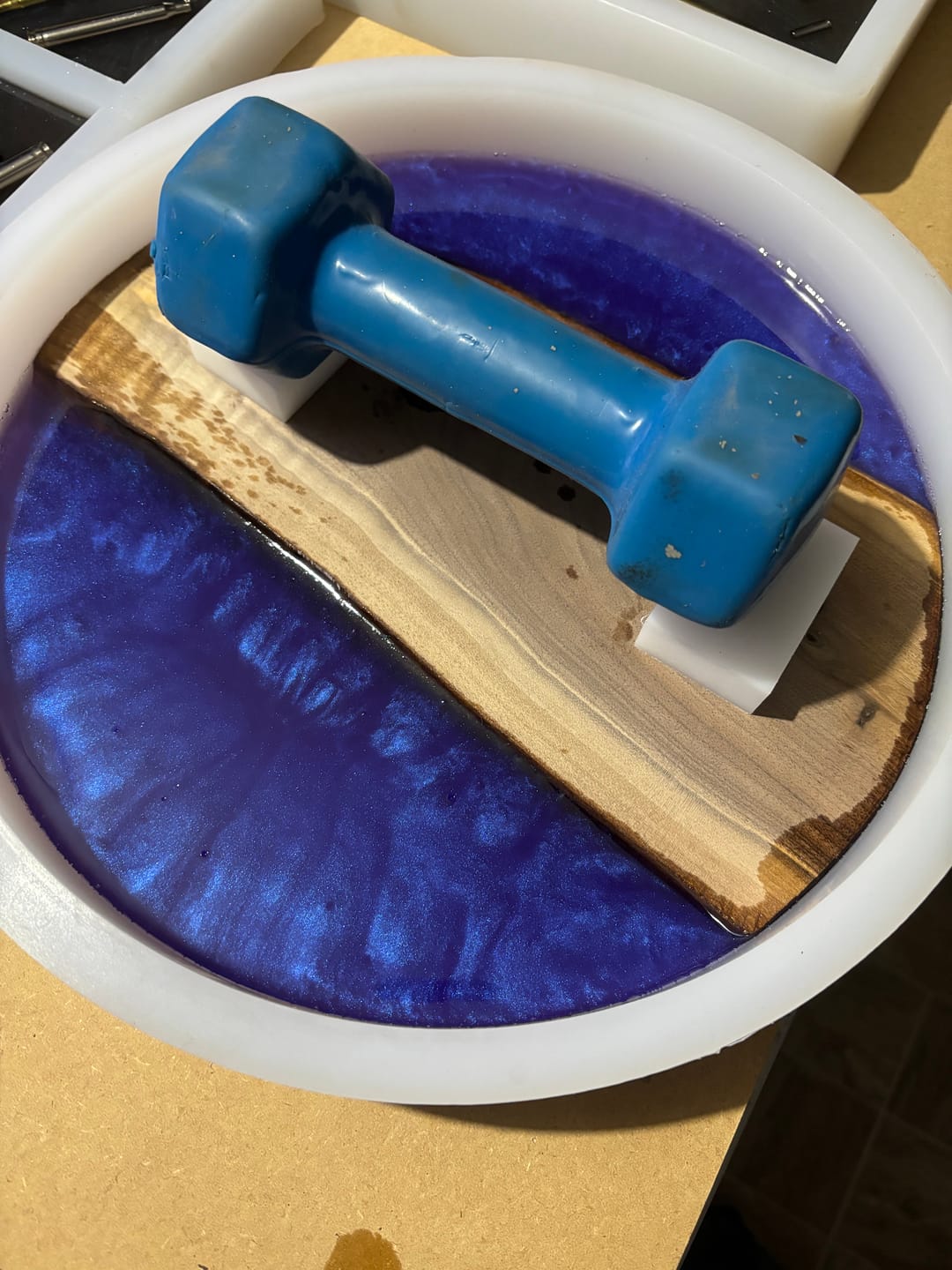 Customer photo review of 12" Round x 2" Deep Silicone Mold For Epoxy Resin