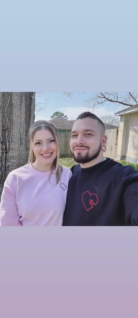 Customer photo review of Custom Embroidered You Complete Me Heart Puzzle Matching Hoodies for Couples