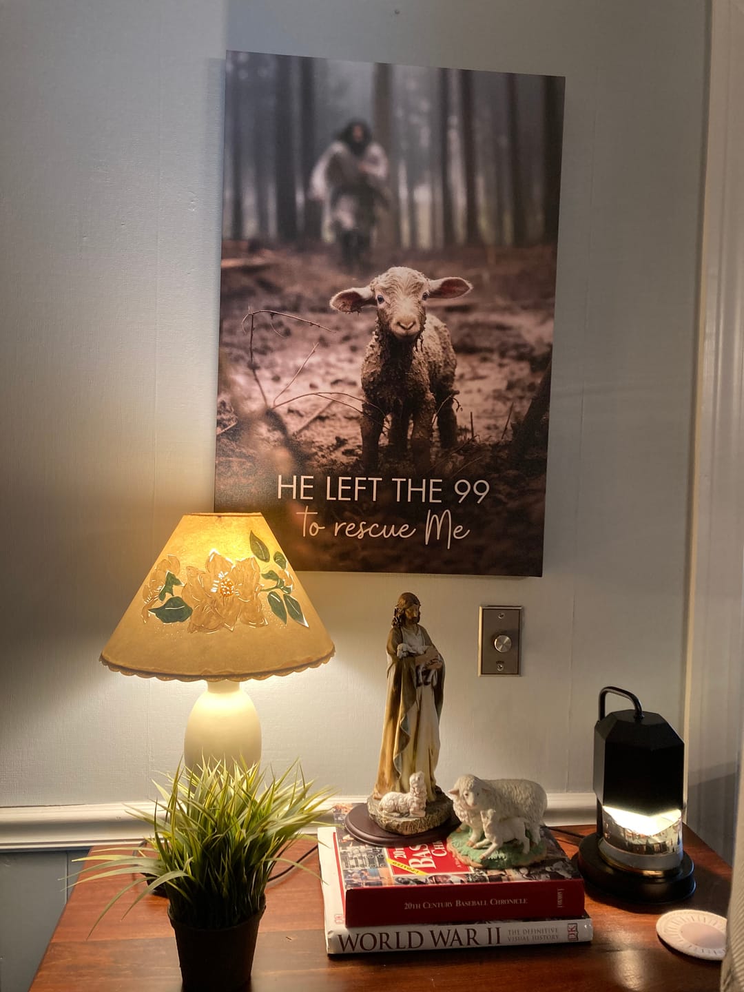 Customer photo review of He Left the 99 to Rescue Me, Jesus and Lost Sheep, Wall Art Canvas