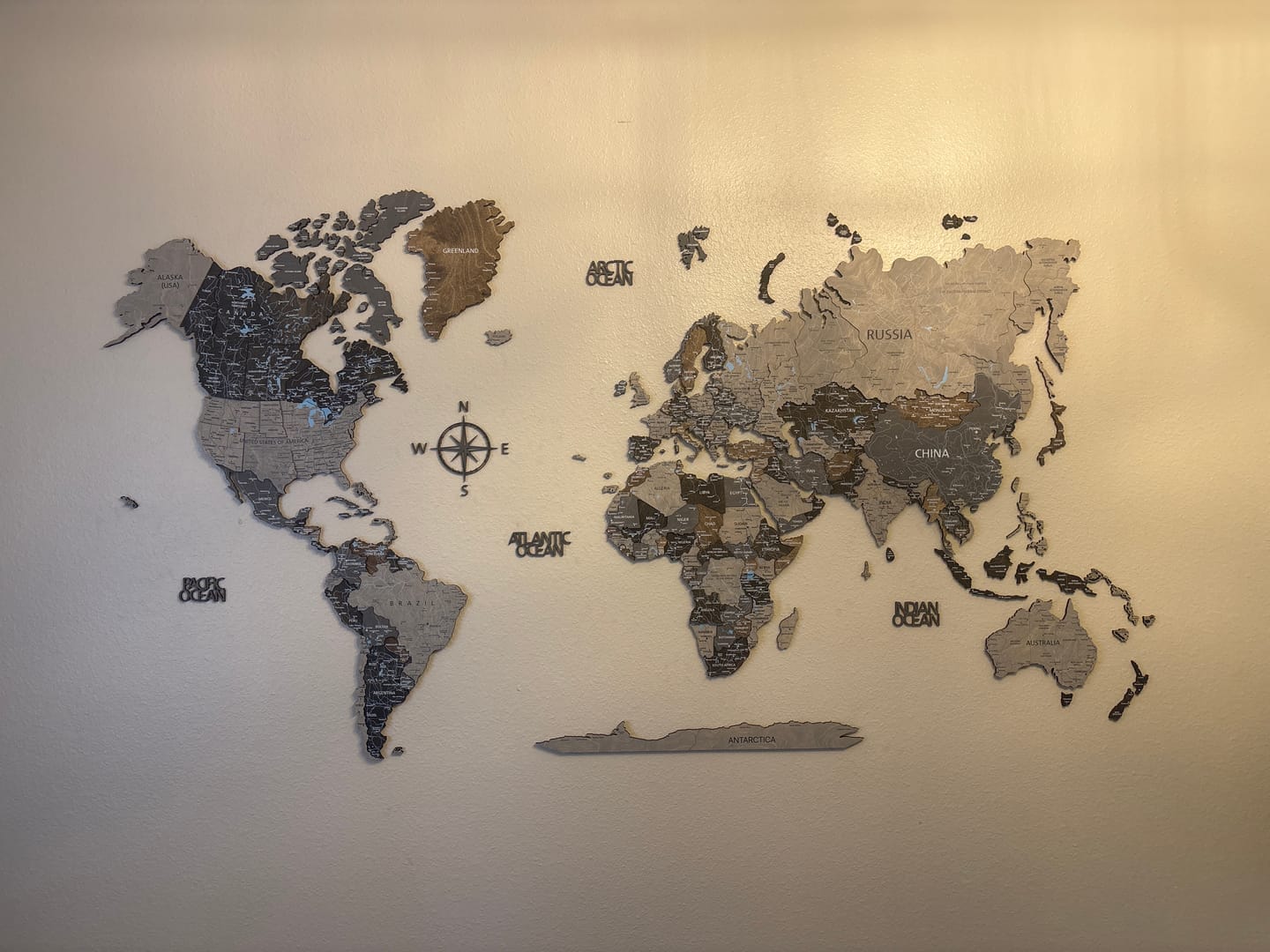 Customer photo review of Wood World Map -Loft
