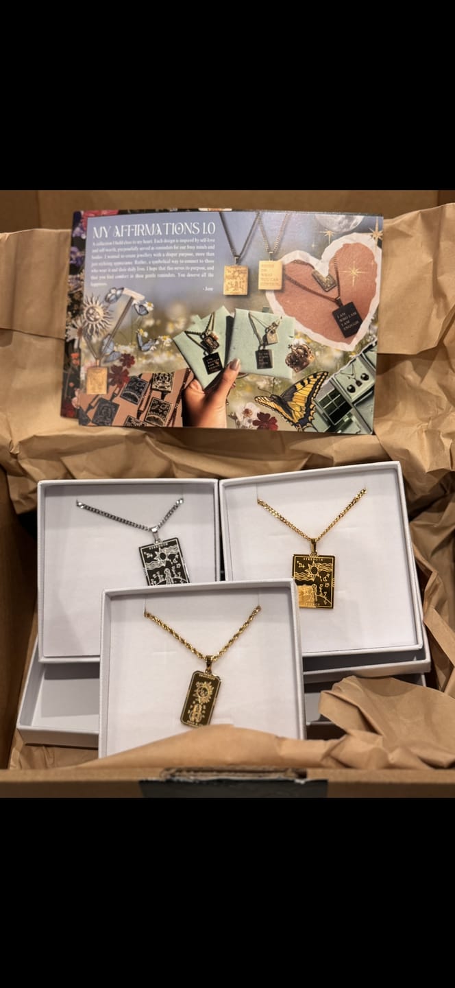 Customer photo review of GRATITUDE Affirmation Necklace