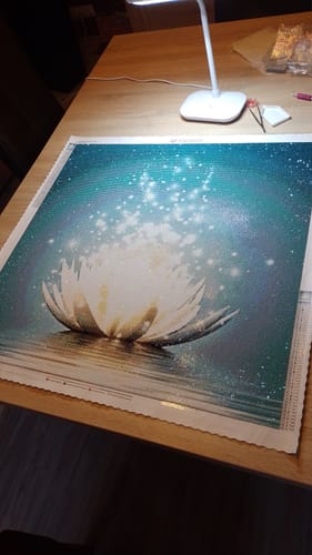 Customer photo review of 5D Diamond Painting XXL Lotus im Wasser