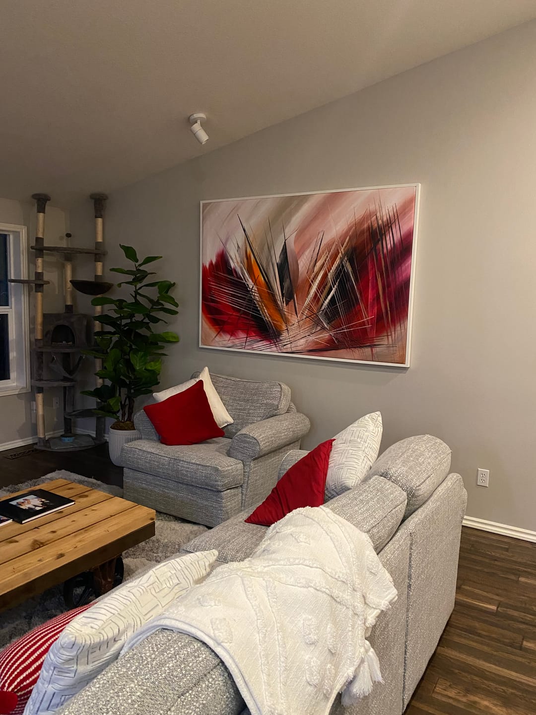 Customer photo review of Large Oil Painting On Canvas Modern Wall Art Painting For Home Decor Original Art - Light of Passion